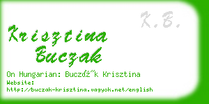 krisztina buczak business card